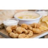 بروستد الروبيان: 10 قطع روبيان مع الحمص والثوم والبطاطس الشهية