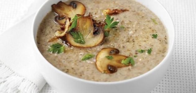 أكلات رجيم شوربة الفطر بالكريمة والشوفان