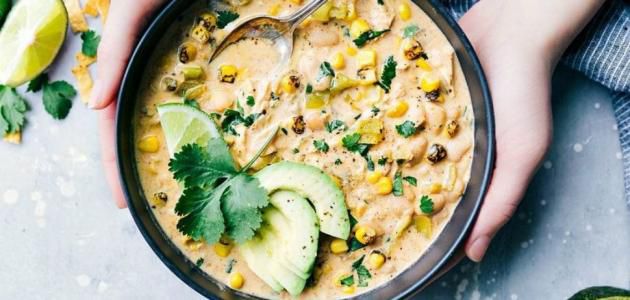 شوربة الدجاج بالكريمة والذرة