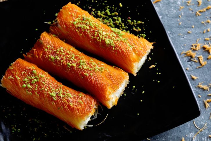 عجينة الكنافة المبرومة، خطوة بخطوة